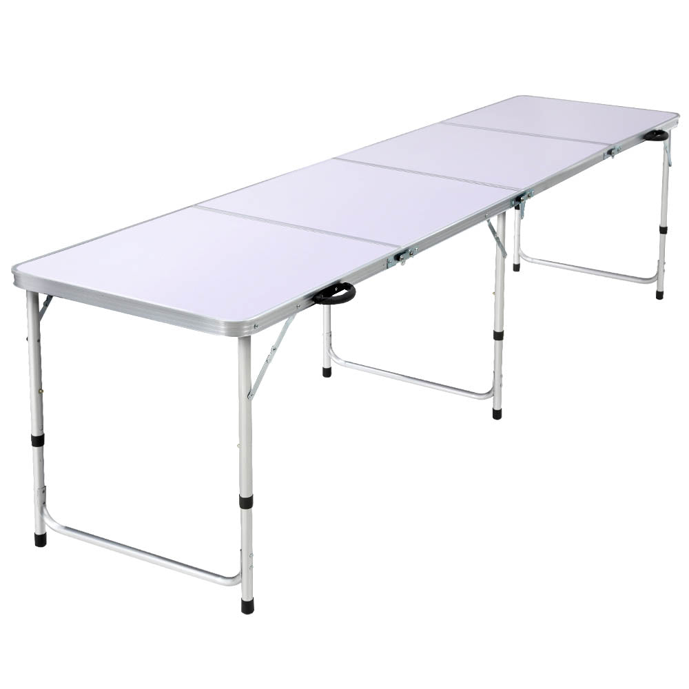 Weisshorn 240CM Folding Camping Table Aluminium Adjustable Heights