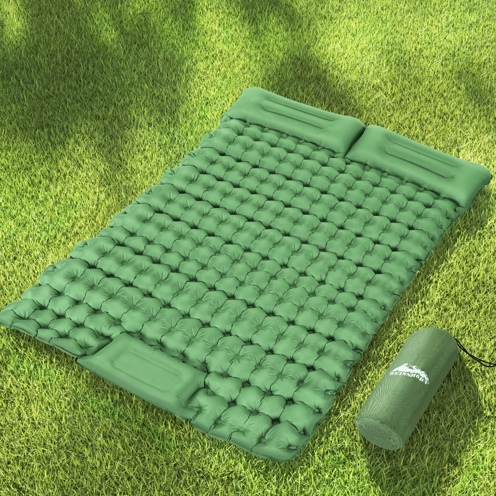 Weisshorn Double Self-Inflating Camping Mattress Green