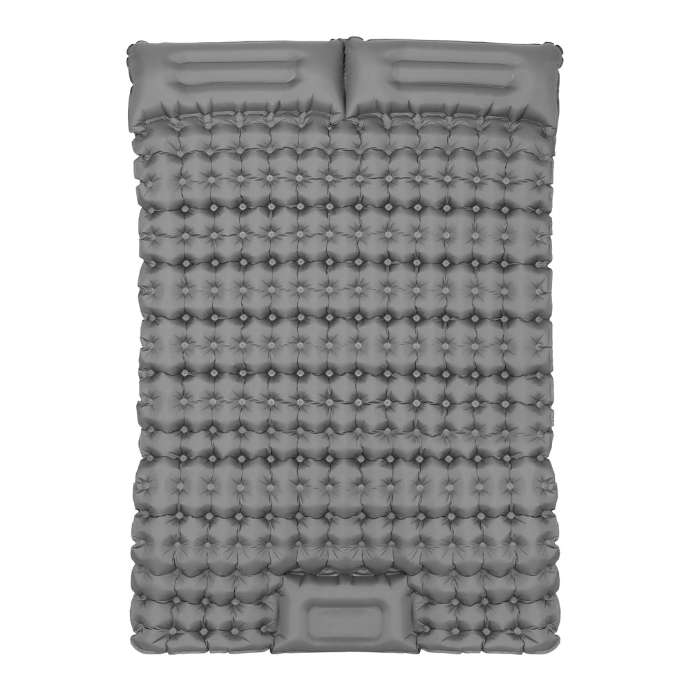 Weisshorn Double Camping Mattress Self-Inflating Mat with Pillow Green/Blue