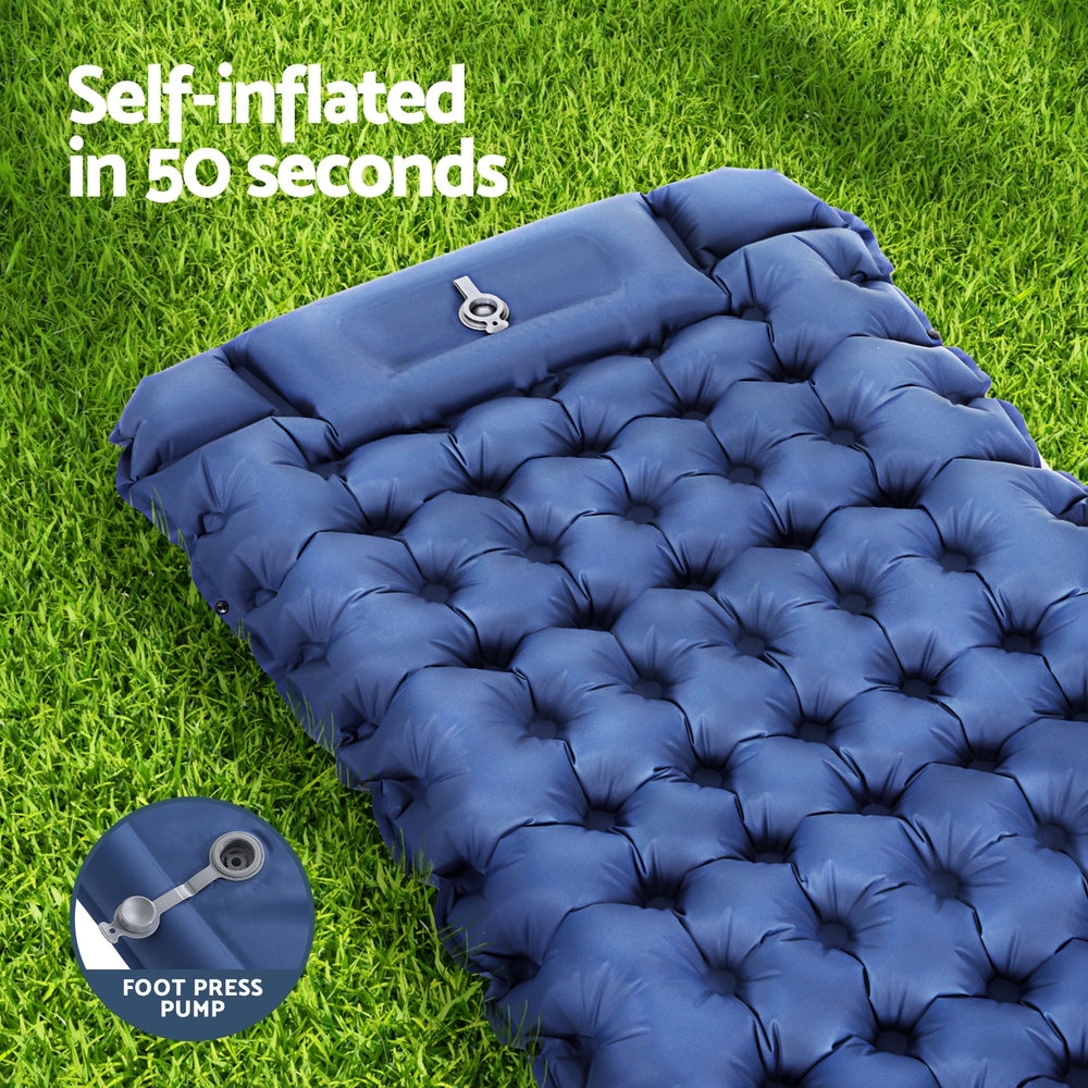 Weisshorn Single Self-Inflating Camping Mattress Blue