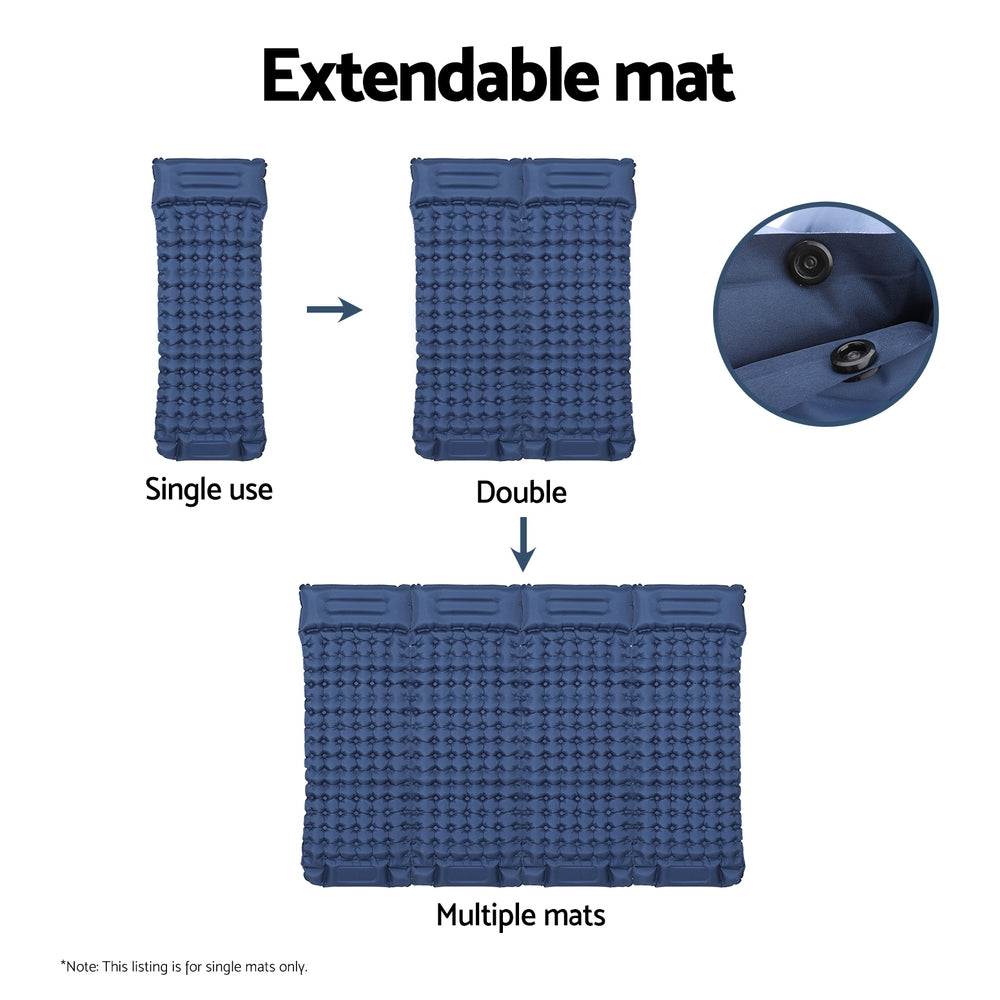 Weisshorn Single Self-Inflating Camping Mattress Blue