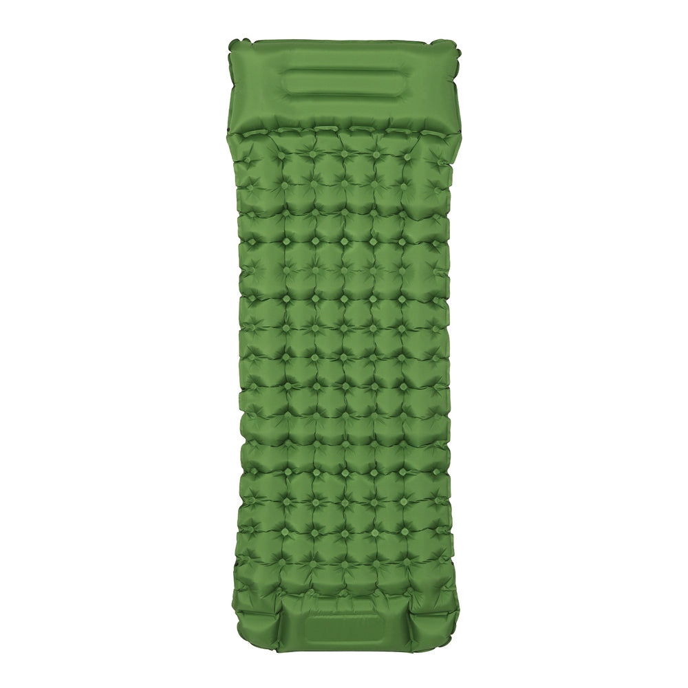 Weisshorn Single Camping Mattress Self-Inflating Green with Pillow