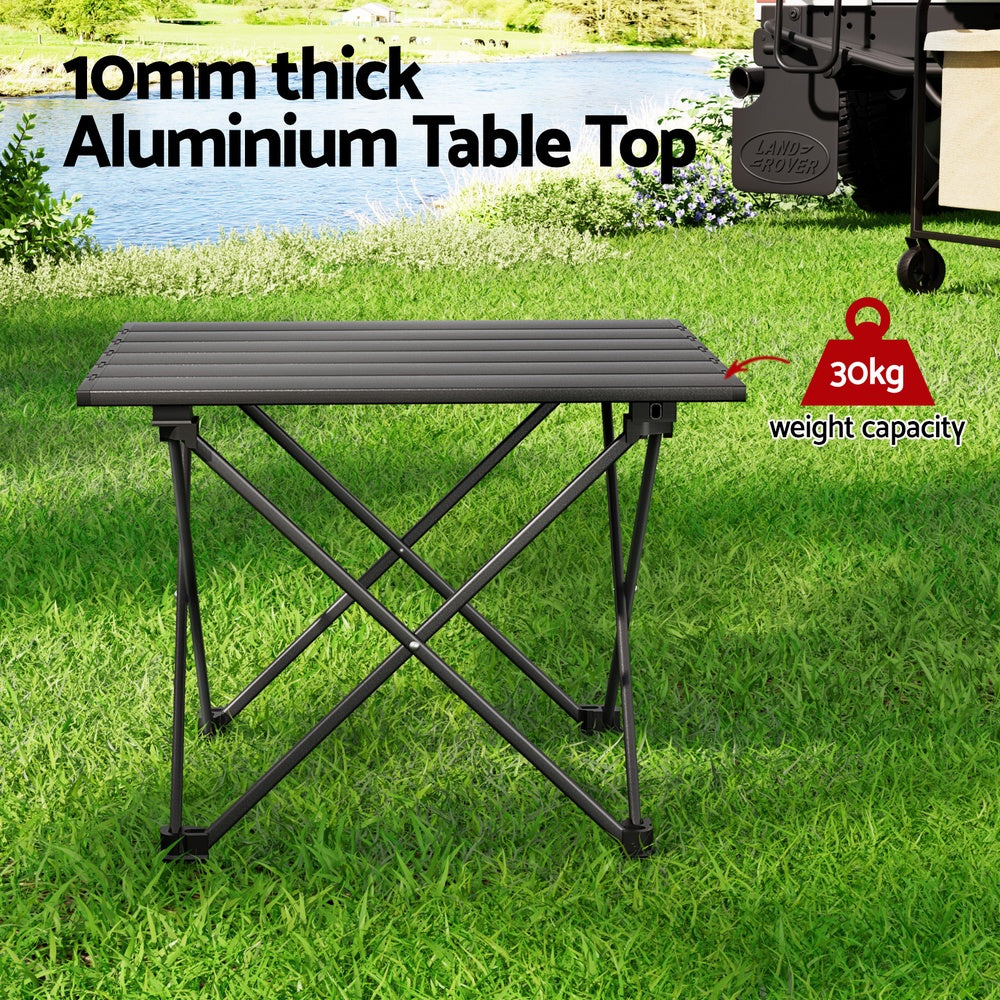 Weisshorn 40CM Aluminium Roll-Up Camping Table Outdoor BBQ Picnic