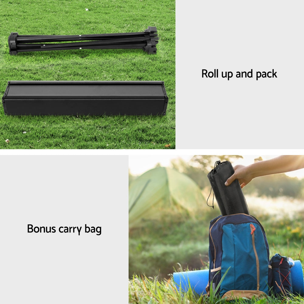 Weisshorn 40CM Aluminium Roll-Up Camping Table Outdoor BBQ Picnic