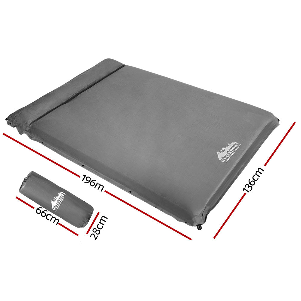 Weisshorn Double Camping Mattress Self-Inflating 10cm Grey