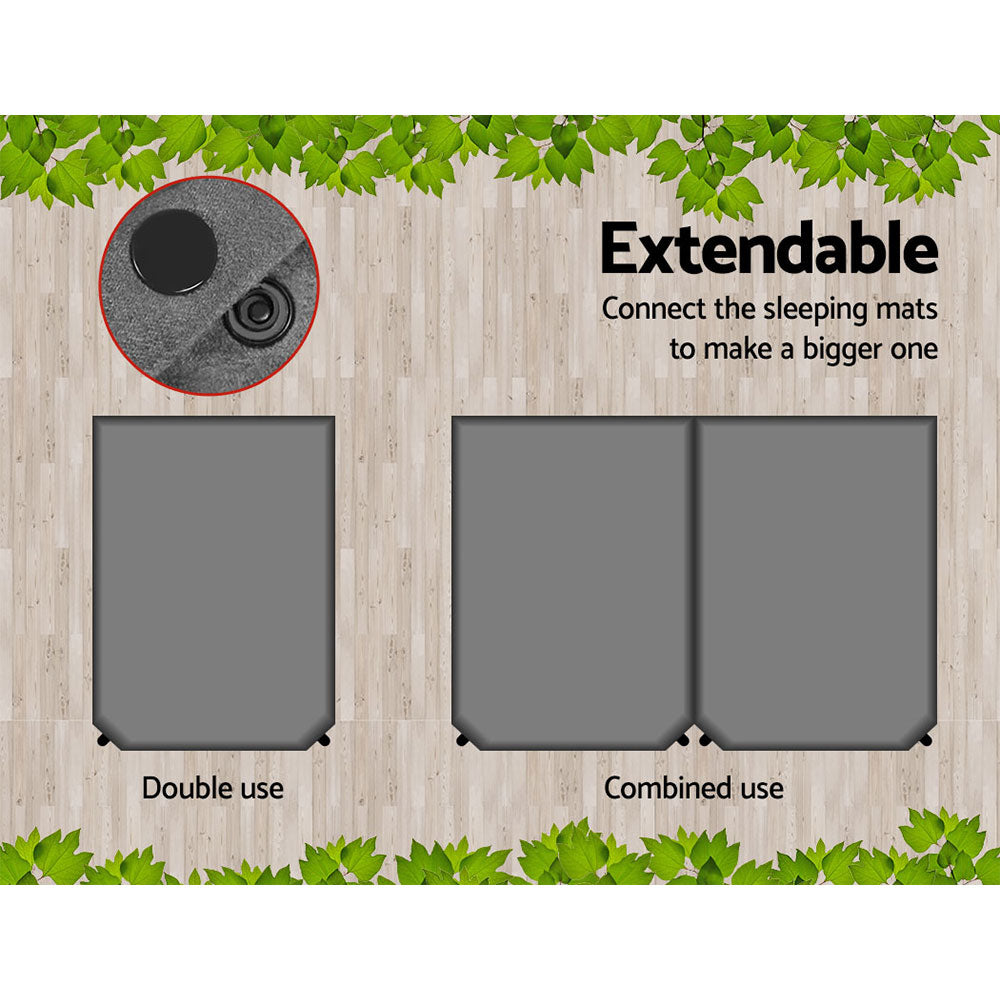 Weisshorn Double Camping Mattress Self-Inflating 10cm Grey