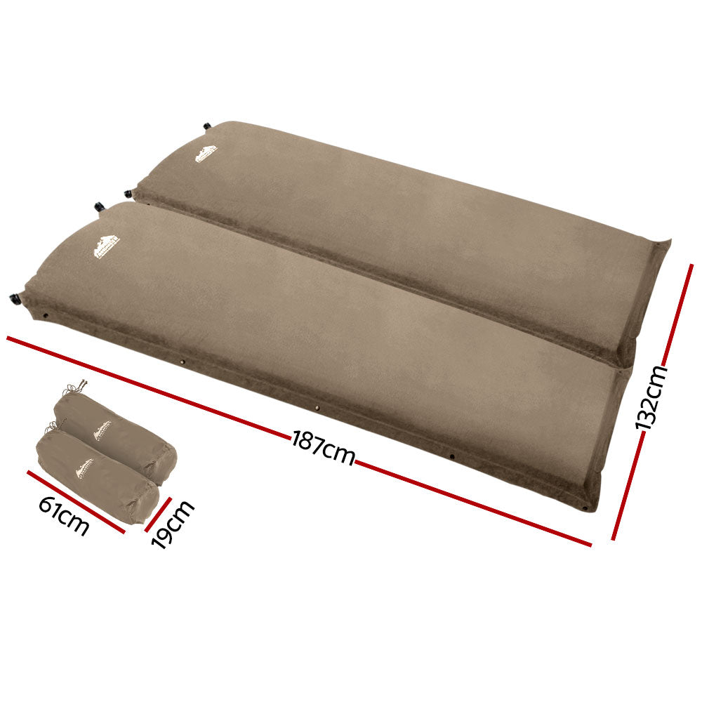 Weisshorn Double Self-Inflating Camping Mattress Coffee