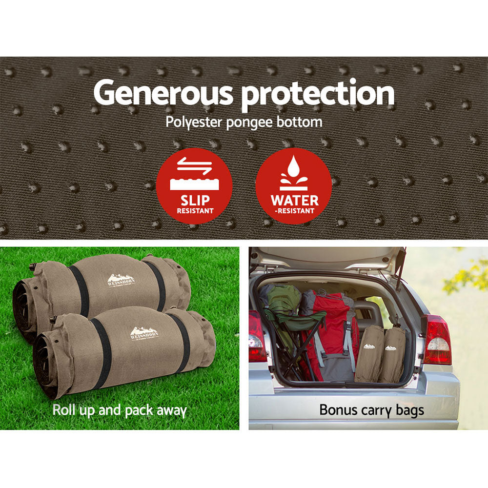 Weisshorn Double Self-Inflating Camping Mattress Coffee
