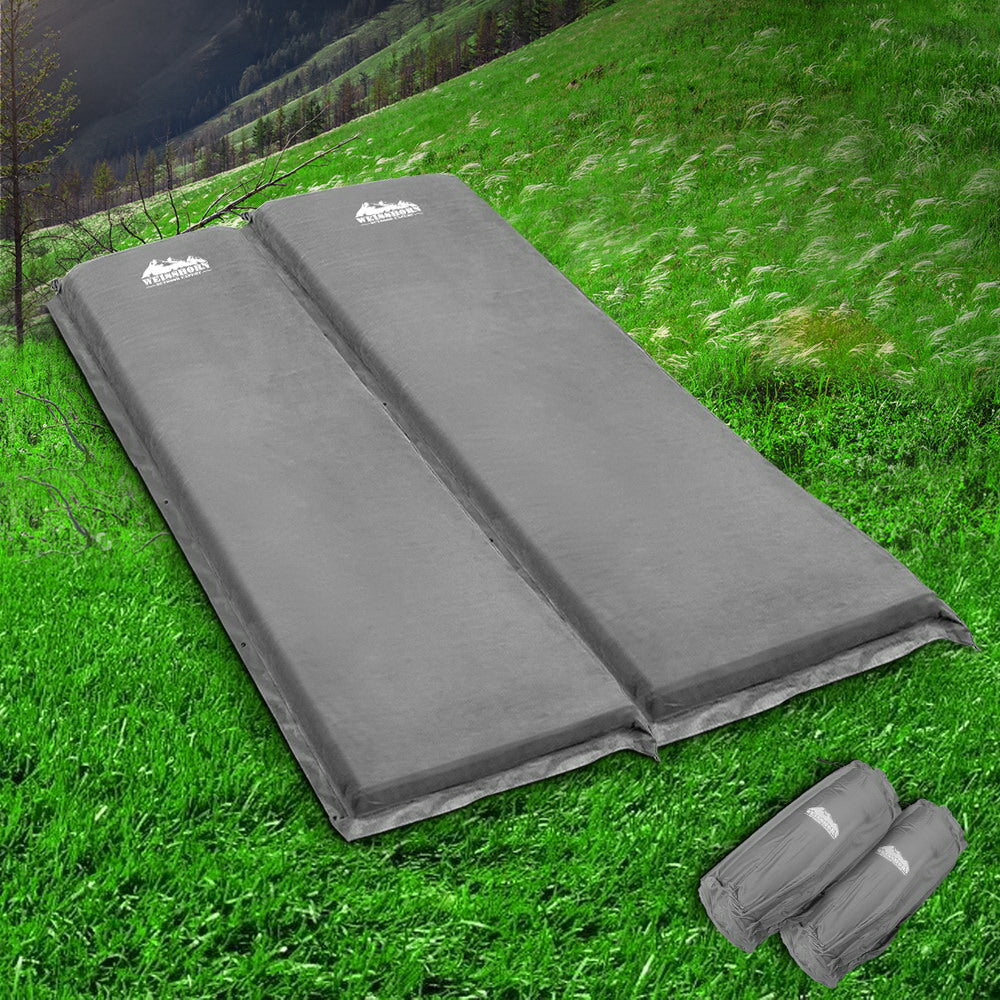 Weisshorn Double Camping Mattress Self-Inflating Grey