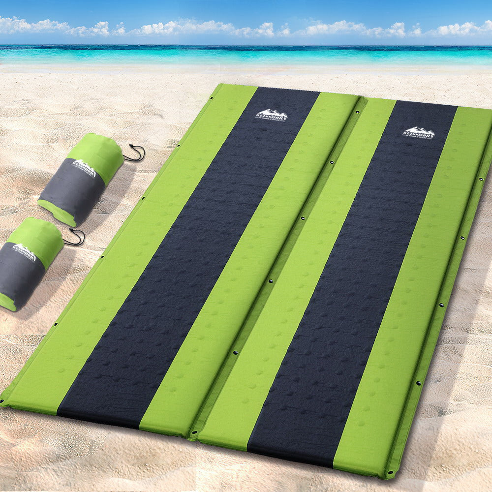 Weisshorn Double Self-Inflating Camping Mattress Green