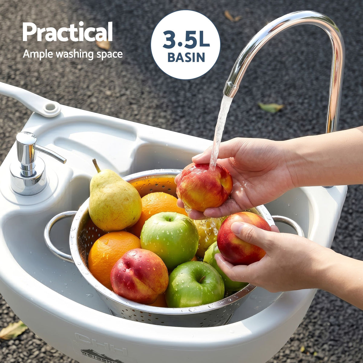 Weisshorn Portable Camping Hand Wash Sink Stand 43L