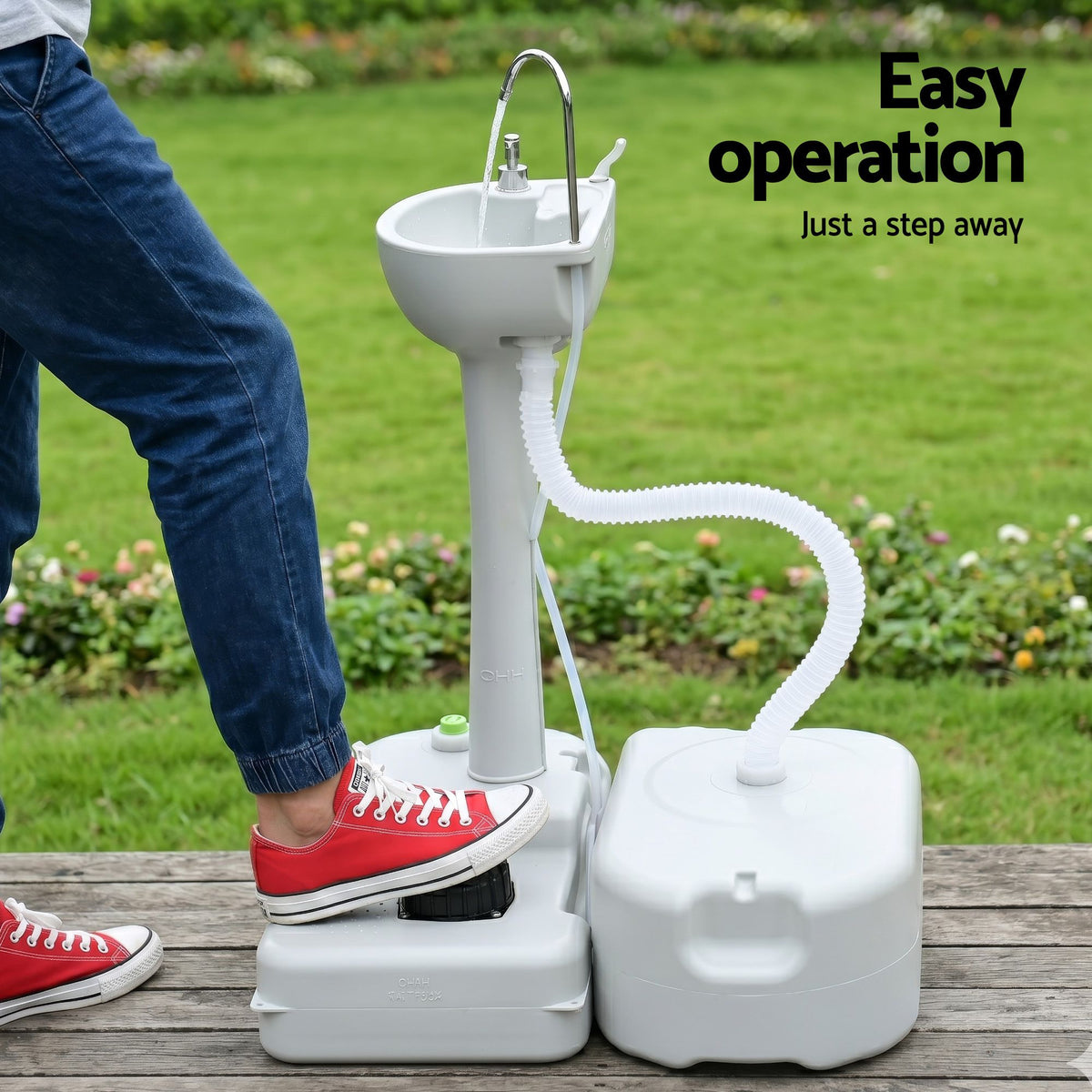 Weisshorn Portable Camping Hand Wash Sink Stand 43L