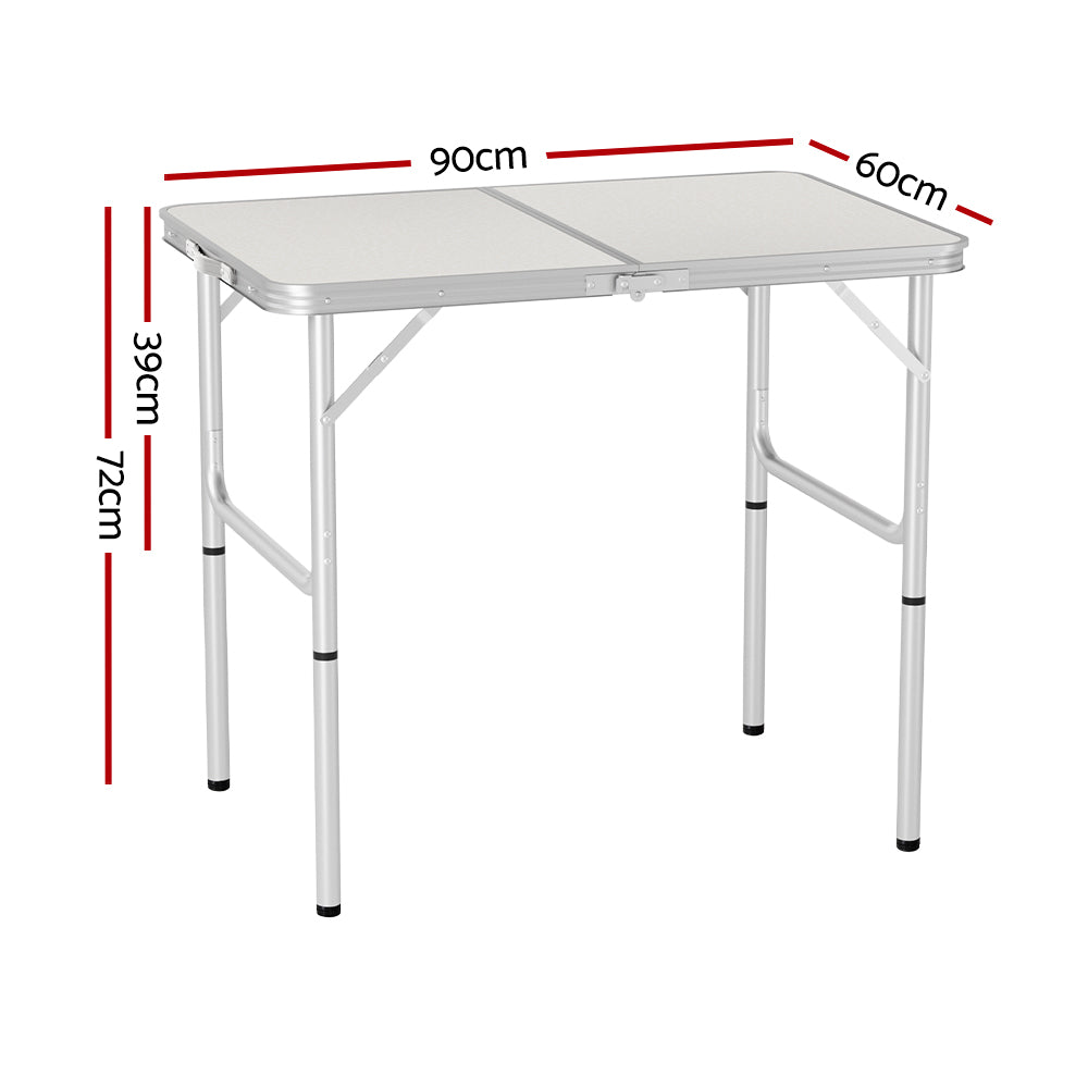 Weisshorn 90cm Folding Camping Table Adjustable Portable Outdoor Desk