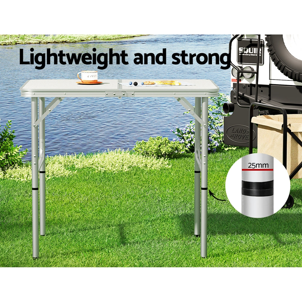 Weisshorn 90cm Folding Camping Table Adjustable Portable Outdoor Desk