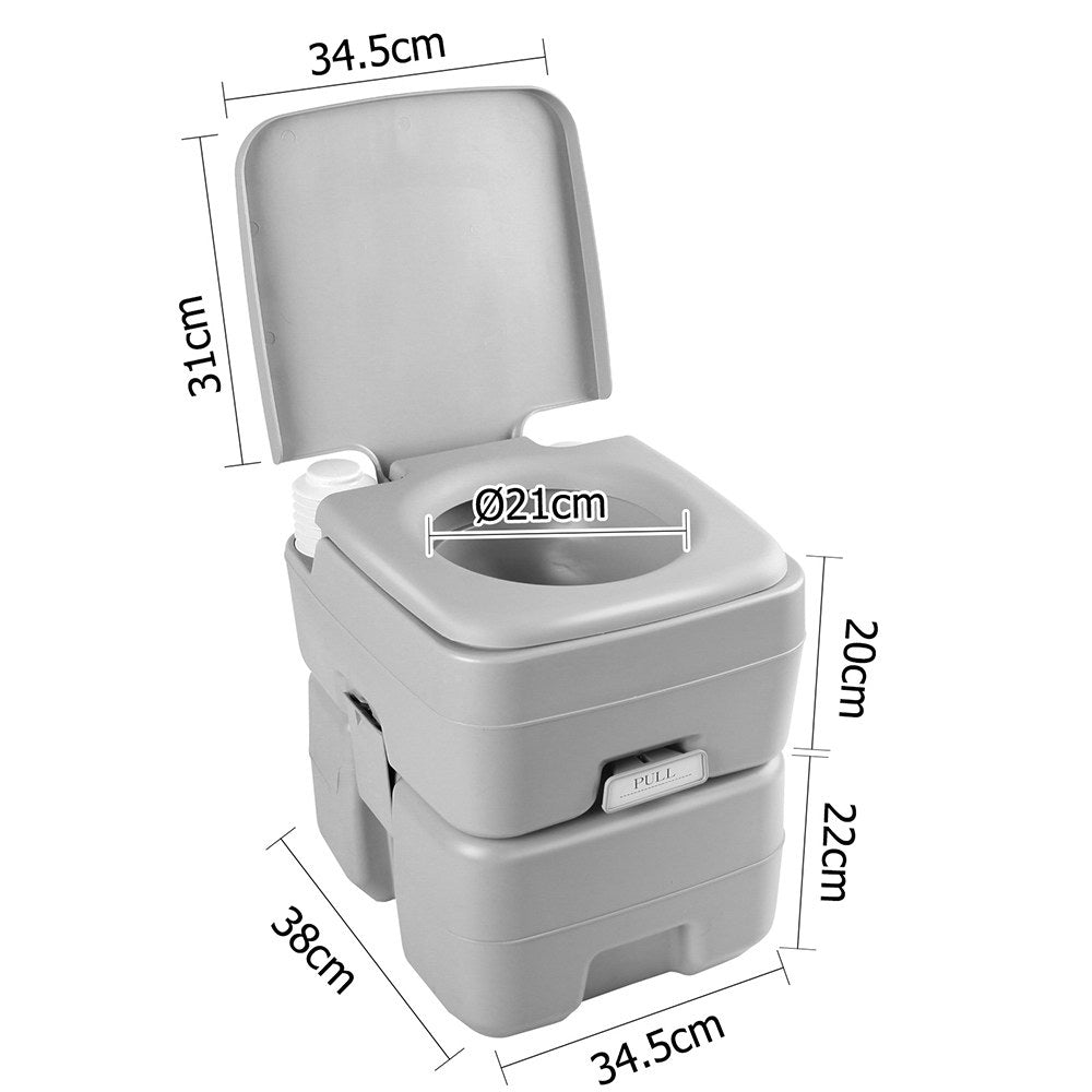 Weisshorn 20L Portable Camping Toilet Grey
