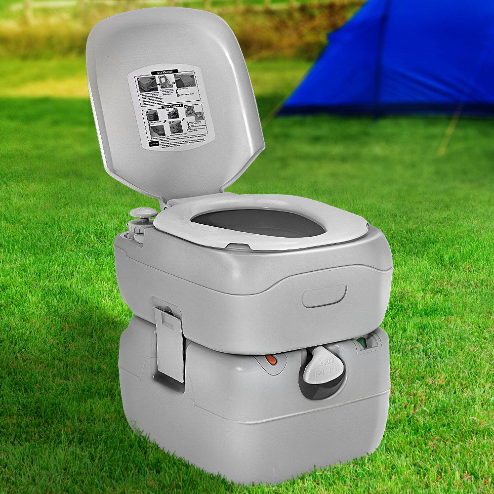 Weisshorn 22L Portable Camping Toilet Flush Potty Grey