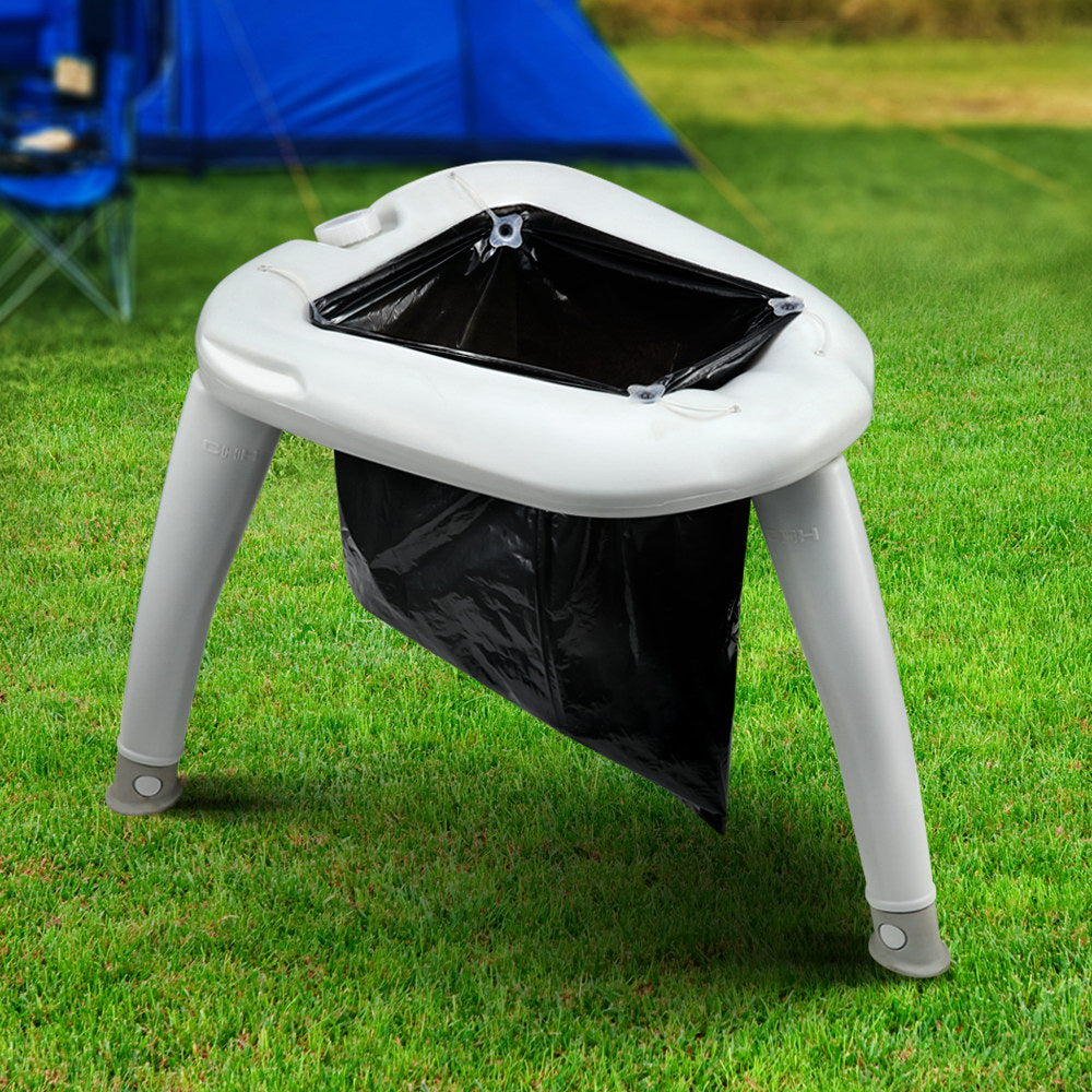 Weisshorn Portable Camping Toilet Folding Plastic White