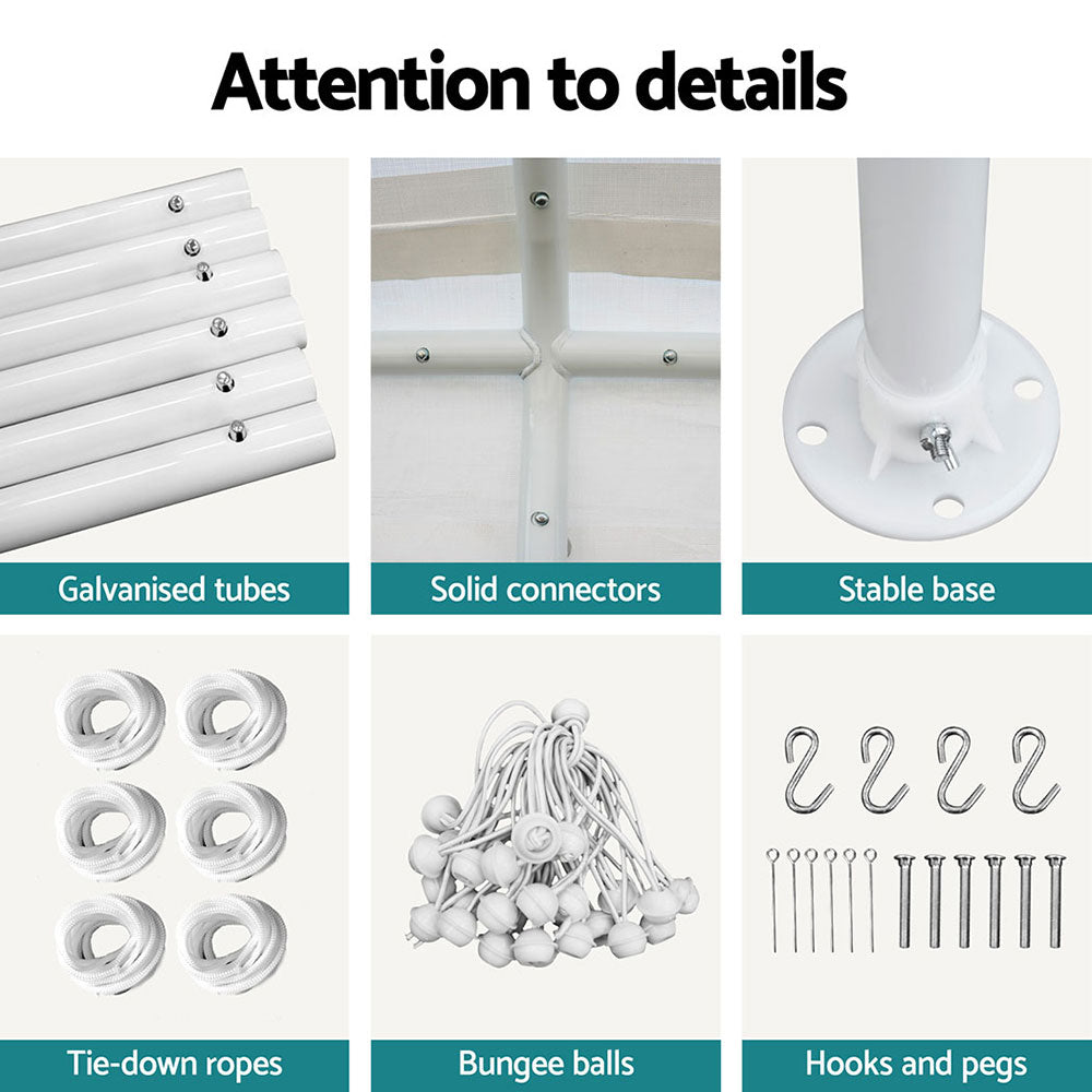 Instahut 3x6m Steel Carport Kit White Portable Shelter