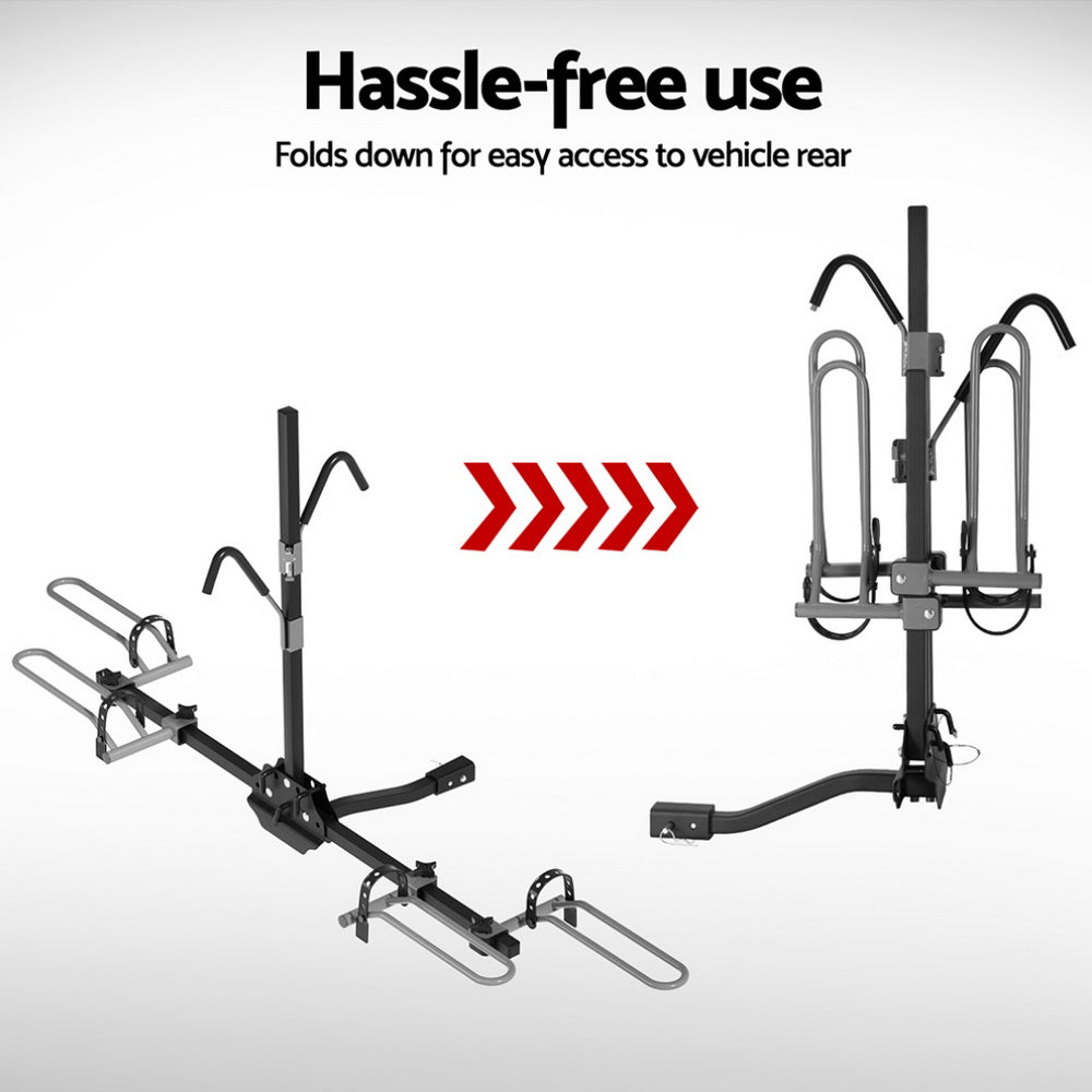 Giantz 2-Bike Carrier Rack Foldable Hitch Mount Black