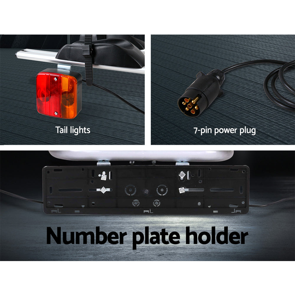 Giantz 4-Bike Carrier Rack Towbar Hitch Tail Light Silver