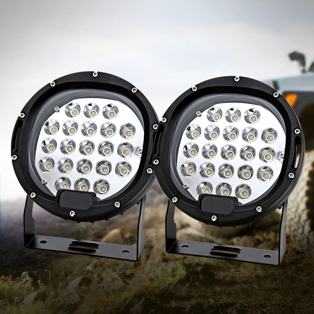 Giantz Pair LED Driving Lights 7 Inch Flood Spot Lights Car Truck SUV 12V 24V