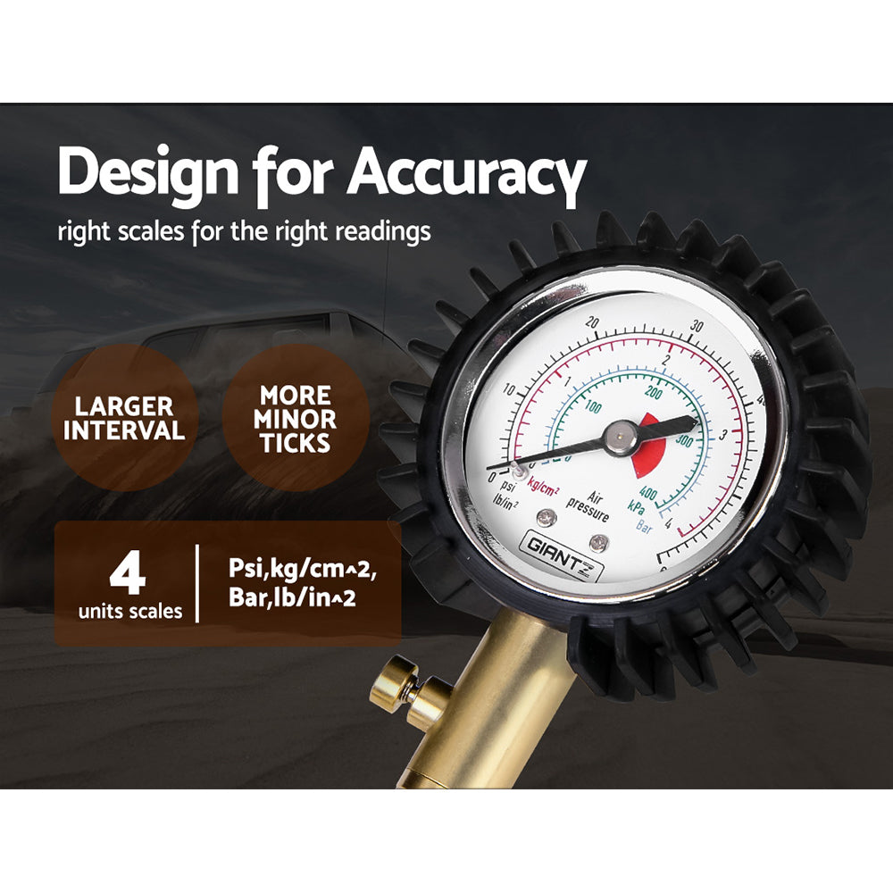 Giantz 4WD Tyre Gauge & Rapid Deflator 60PSI Black