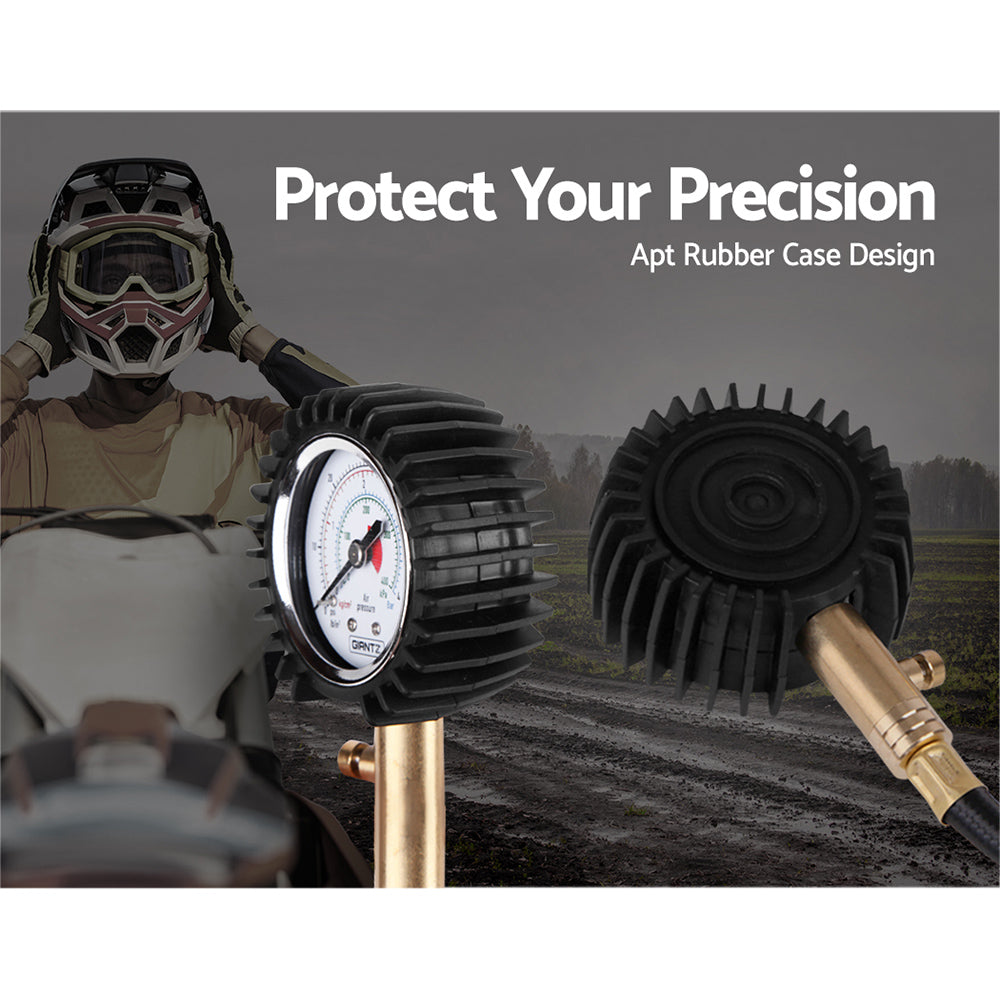 Giantz 4WD Tyre Gauge & Rapid Deflator 60PSI Black