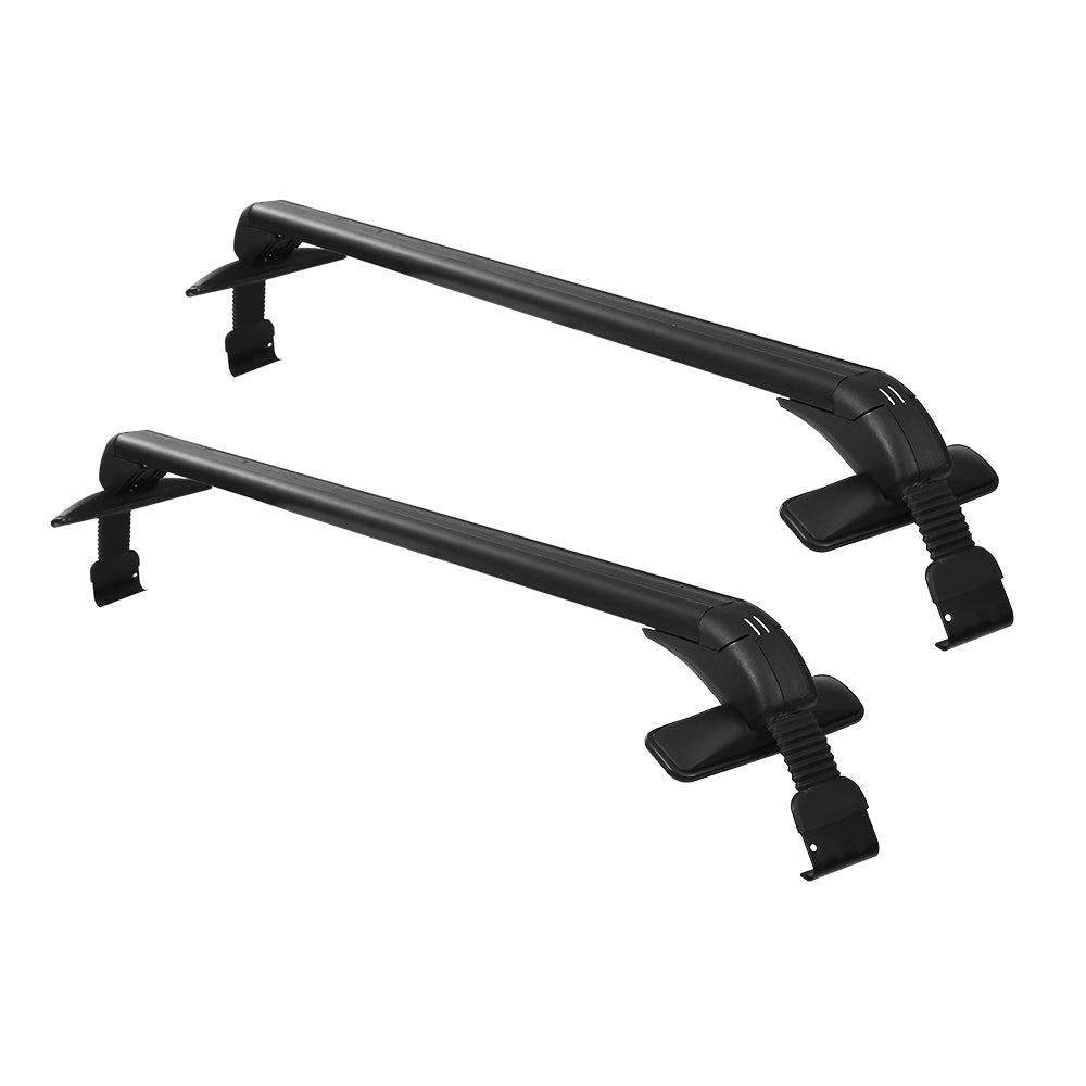 Universal 90cm Aluminium Car Roof Rack Cross Bars Lockable Black