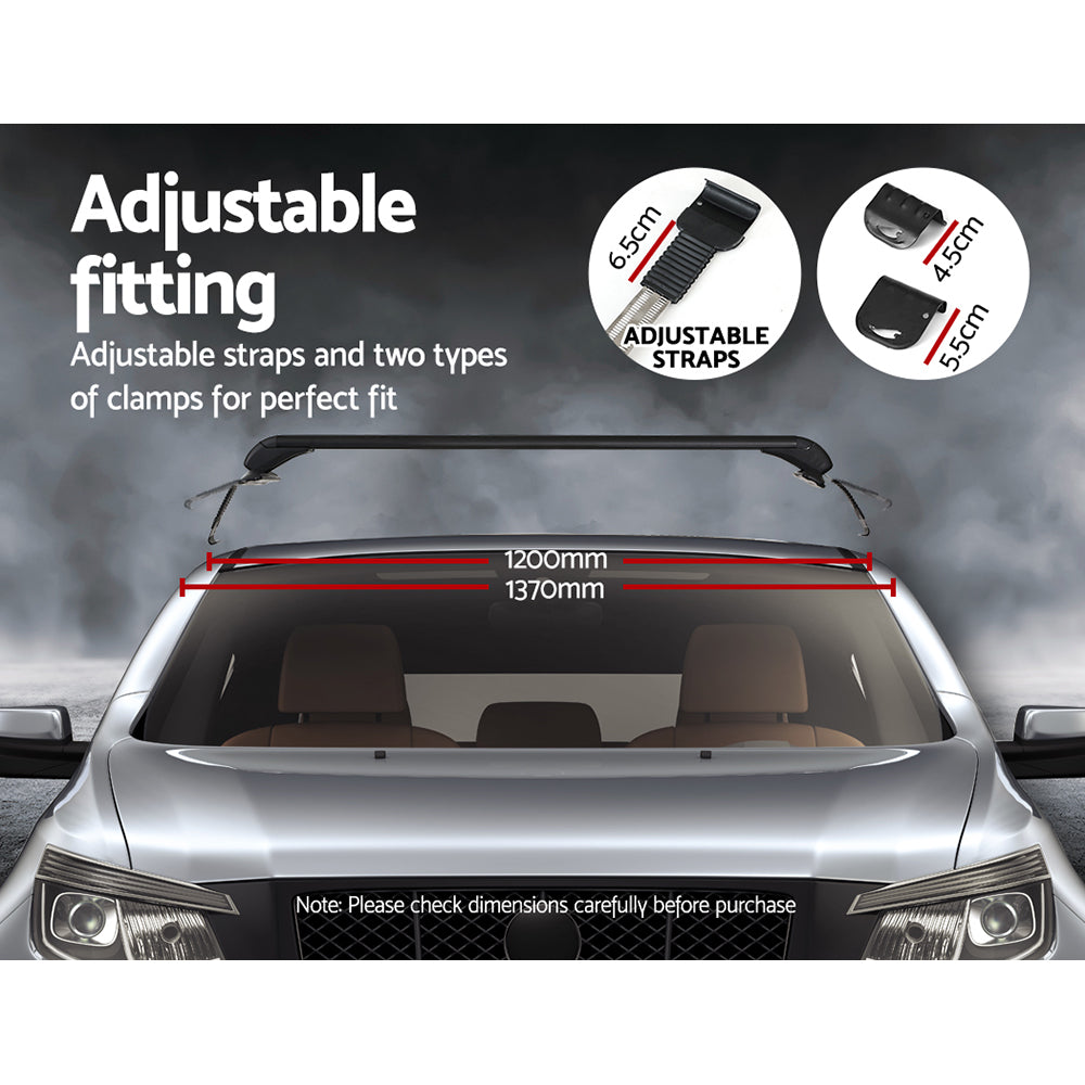 Universal 90cm Aluminium Car Roof Rack Cross Bars Lockable Black