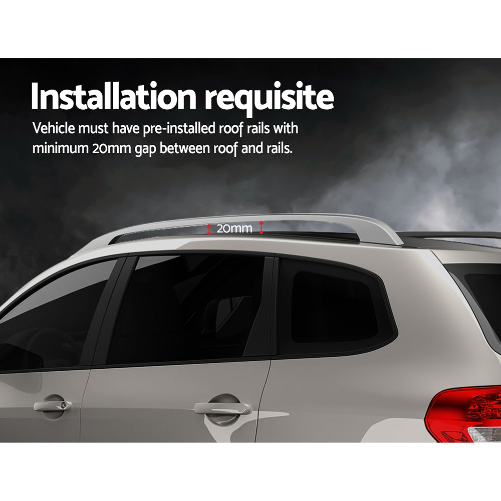 Universal 126cm Car Roof Racks Aluminium Cross Bars Black