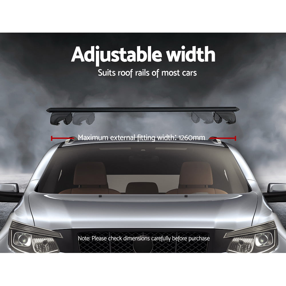Universal 126cm Car Roof Racks Aluminium Cross Bars Black