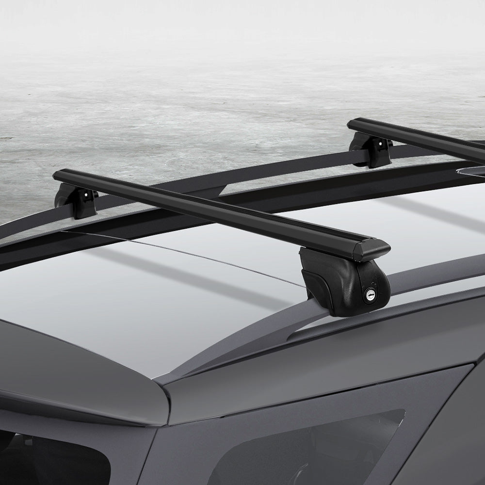 Universal 126cm Car Roof Racks Aluminium Cross Bars Black