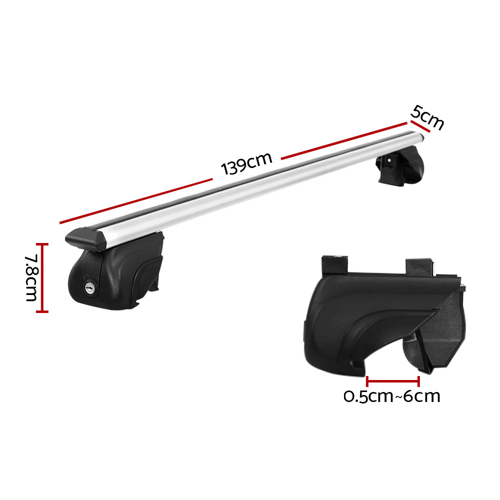Universal 126cm Aluminium Car Roof Racks Silver