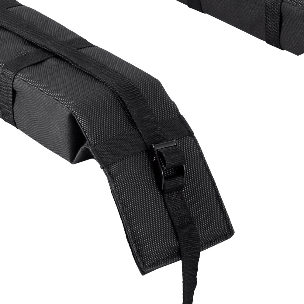 Universal 116cm Soft Car Roof Rack Kayak Luggage Carrier Adjustable Strap Black