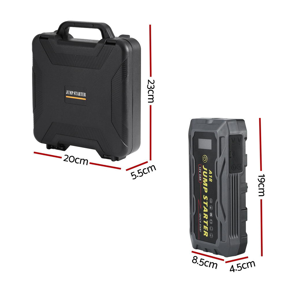 Giantz 2000A 12V Portable Car Jump Starter Power Bank & LED Flashlight