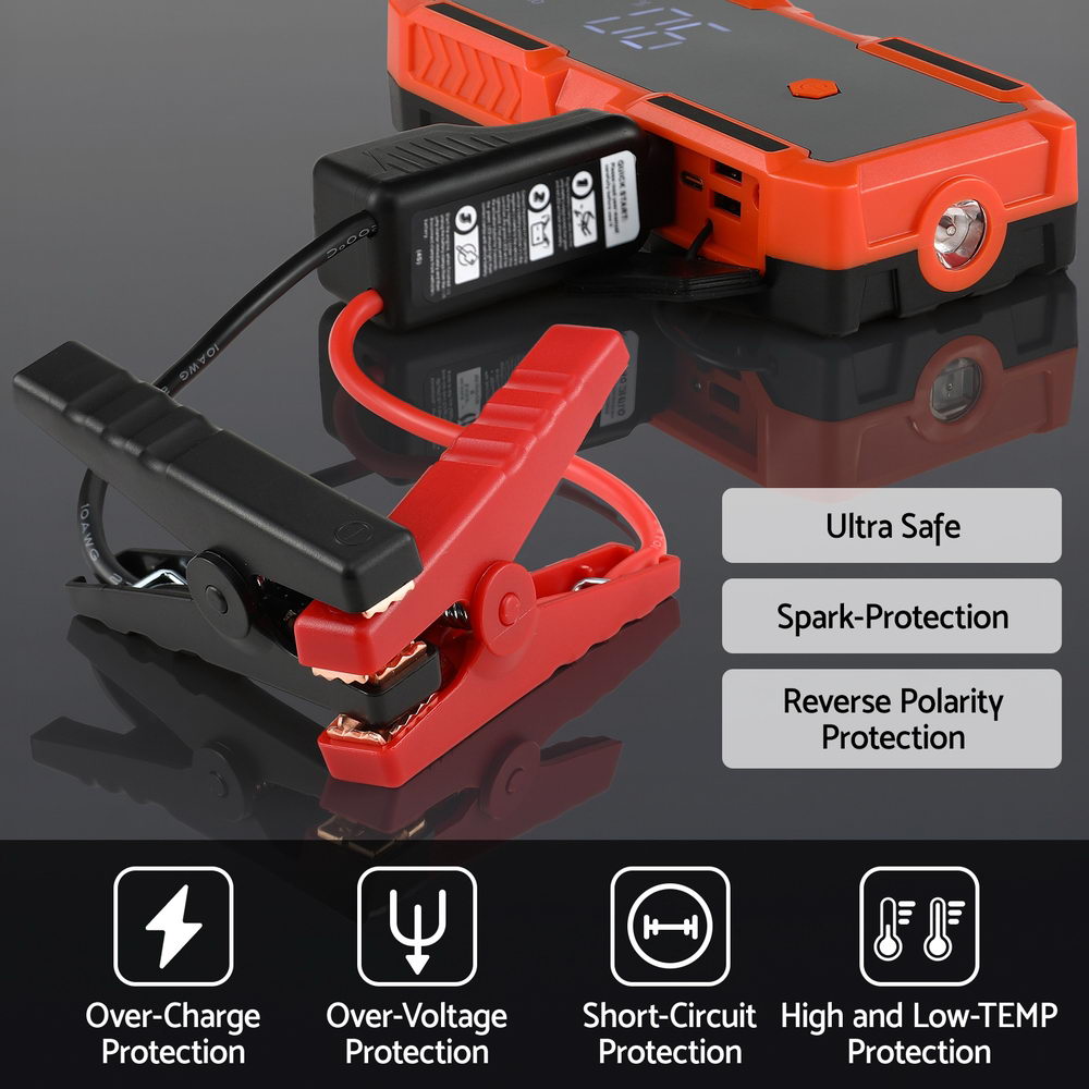 Giantz 3000A Portable Car Jump Starter 12V Lithium Power Bank & Jumper Cables