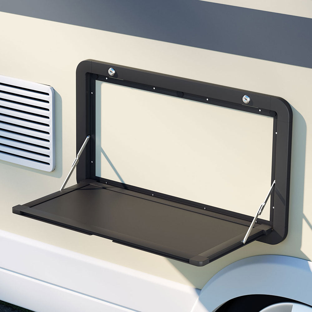 Weisshorn Caravan Table 800 x 450mm Folding Lockable Black