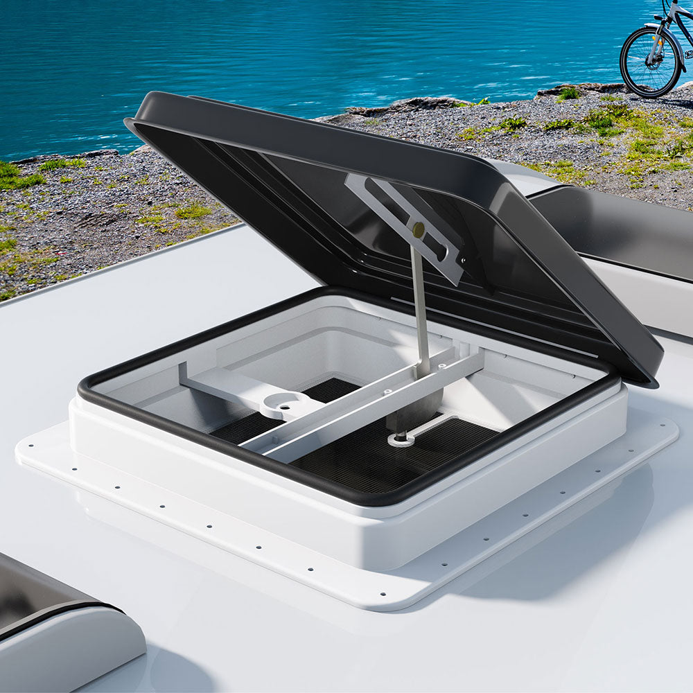Weisshorn 350x350mm Caravan Roof Vent Hatch Skylight Black