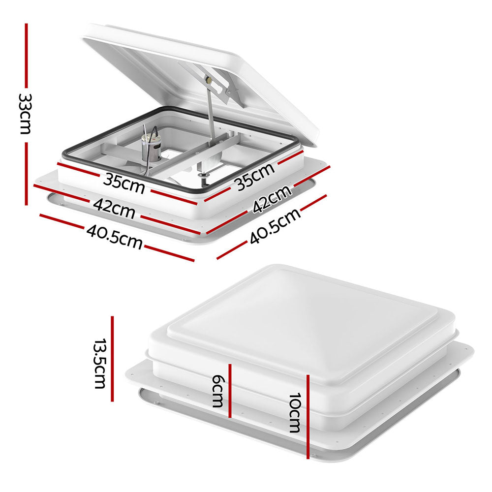 Weisshorn 12V Caravan Roof Vent Fan White