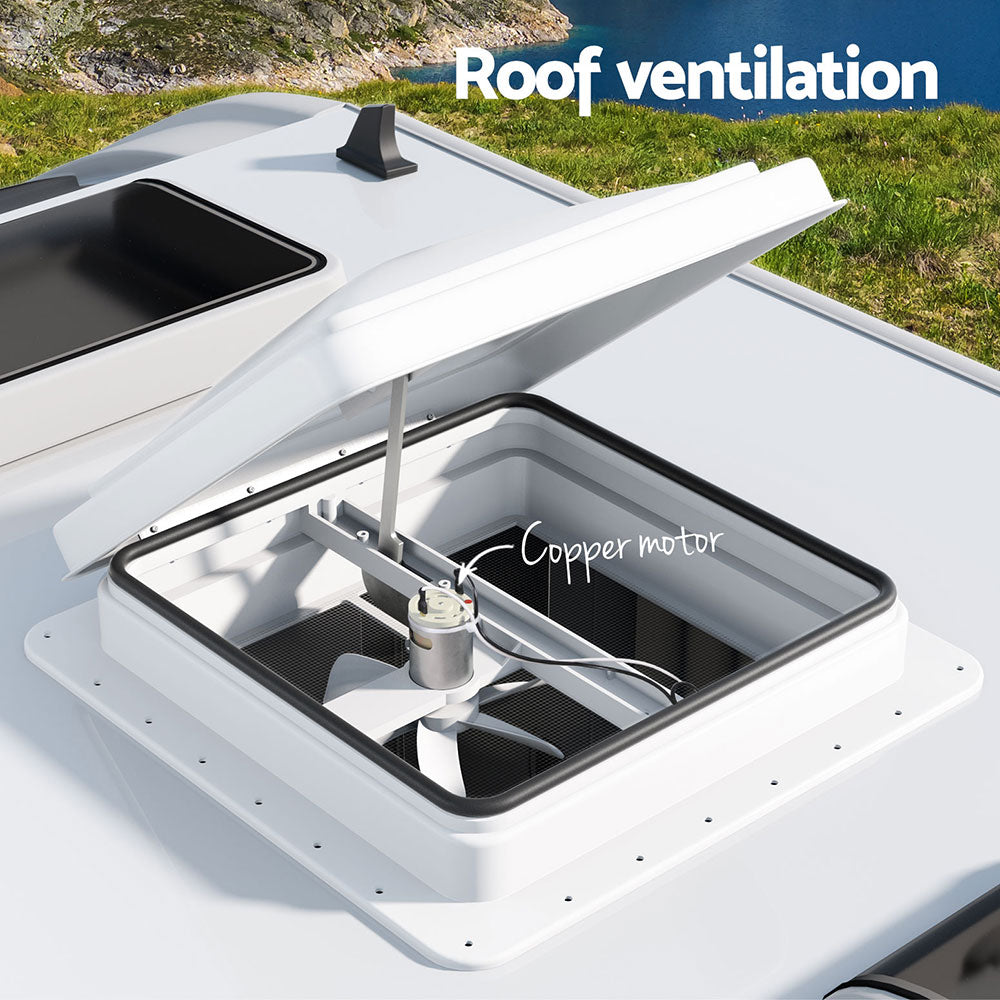 Weisshorn 12V Caravan Roof Vent Fan White