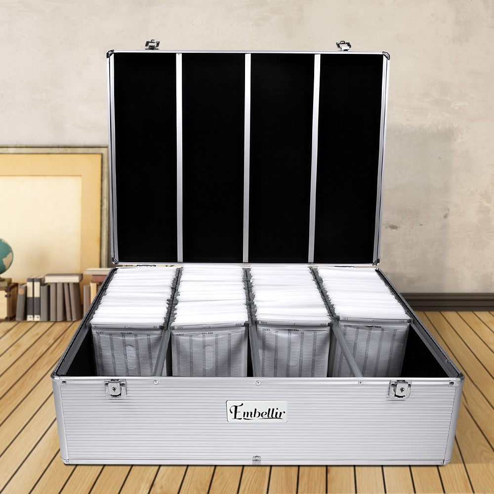 Embellir 1000-Disc Aluminium CD/DVD Storage Case Silver
