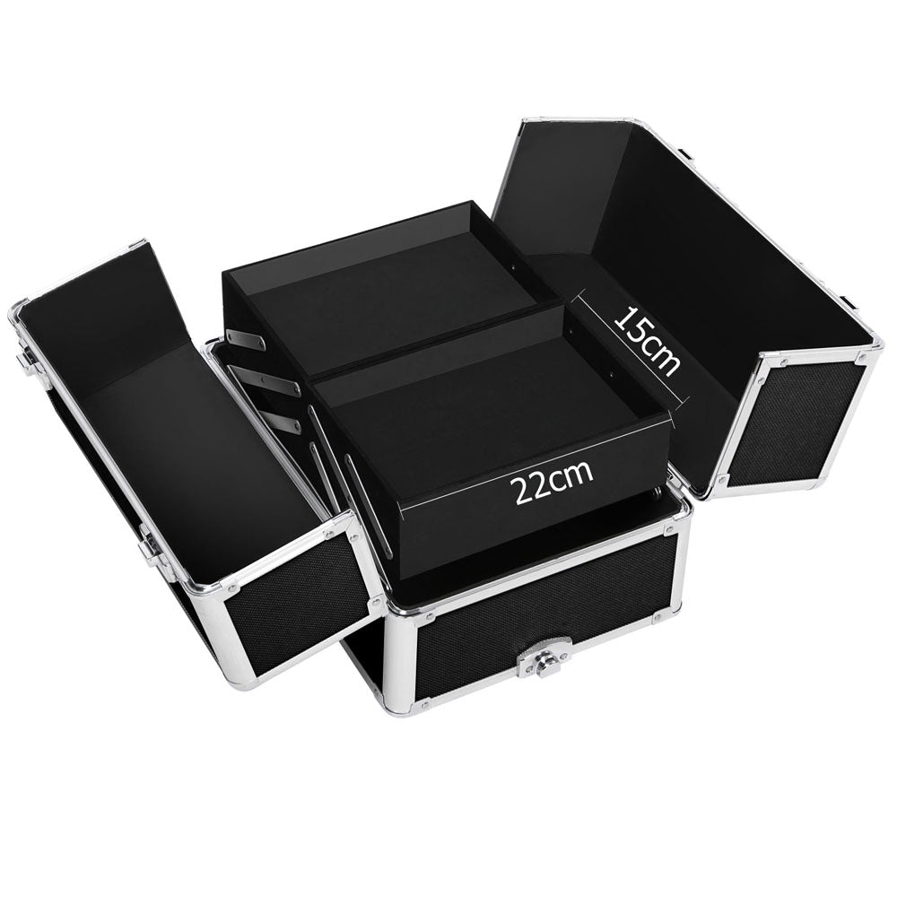 Embellir 7-in-1 Makeup Trolley Case Beauty Organiser Black