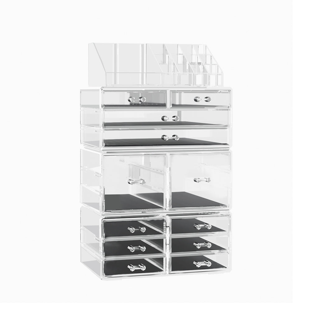 Large Capacity Makeup Case, 12 Drawers Acrylic Storage - Embellir