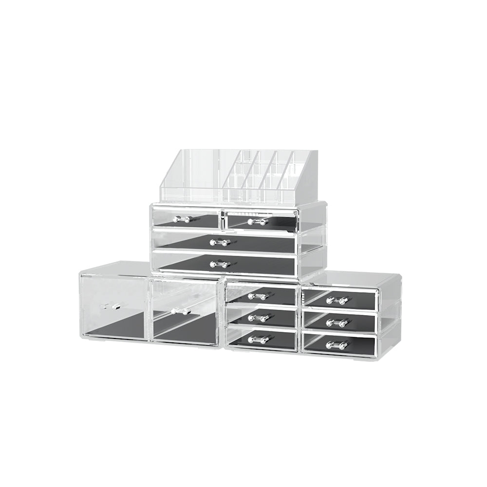 Embellir Acrylic Makeup Case 12-Drawer Cosmetic Organiser Clear