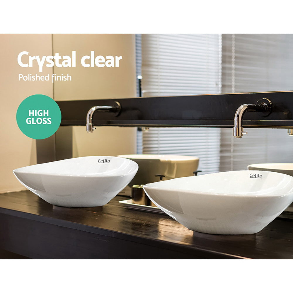 Cefito 41x34cm Ceramic Vanity Basin Oval Bathroom Sink