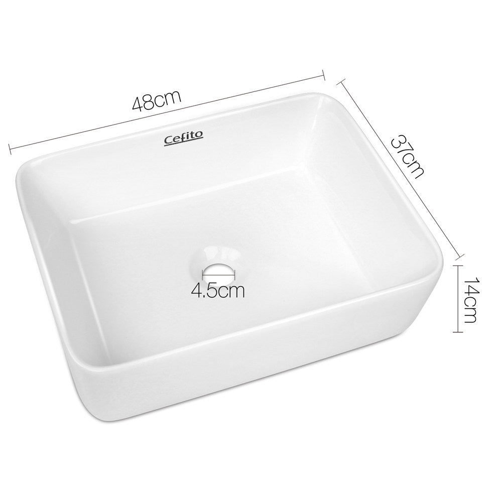Cefito 48x37cm Ceramic Vanity Basin White