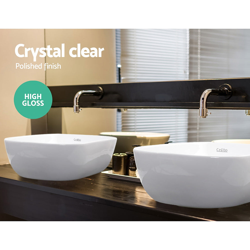 Cefito 46x33cm Oval Ceramic Vanity Basin White
