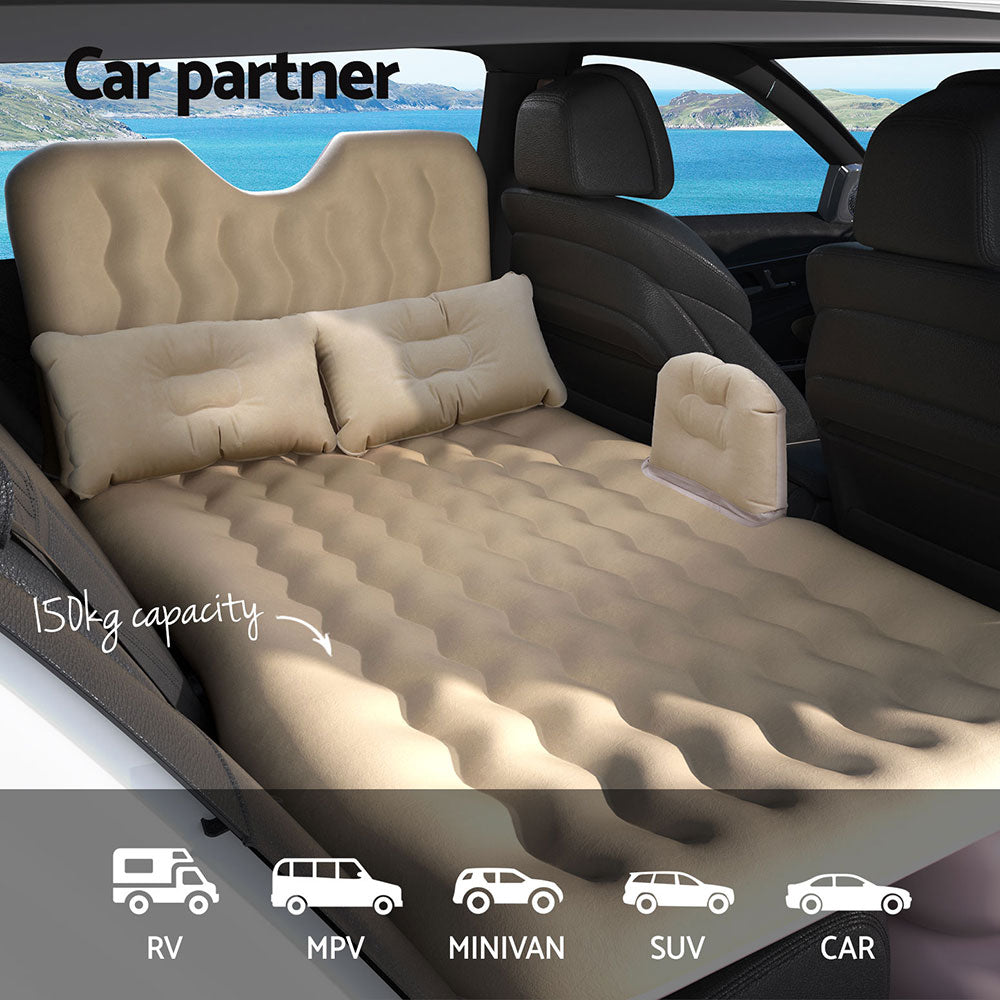 Weisshorn Inflatable SUV Car Mattress 176x80 Beige Camping Bed