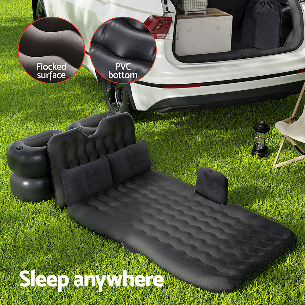 Weisshorn 176x80 Inflatable Car Mattress SUV Camping Bed Charcoal