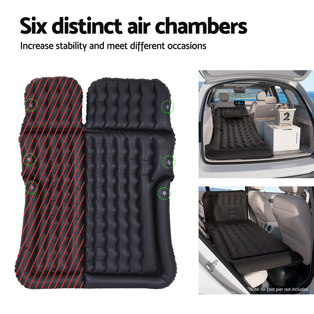 Weisshorn Inflatable SUV Car Mattress 175x130 Black Camping Bed